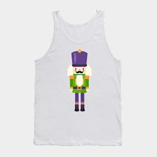 Green and Purple Christmas Nutcracker Toy Soldier Graphic Art Tank Top